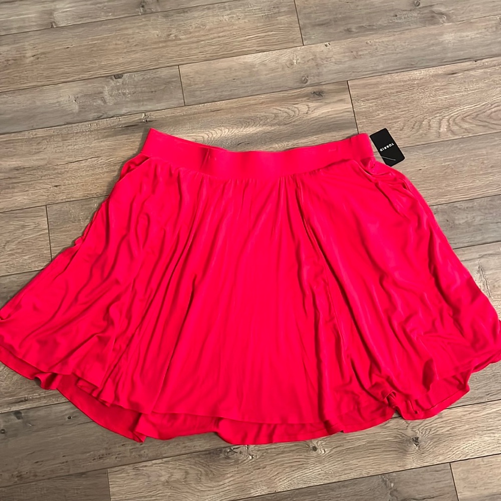 NWT red A- line skirt